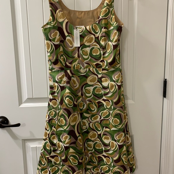 Petite Sophisticate 8P Sun Dress Sleeveless multi print green mauve ivory - Picture 2 of 9